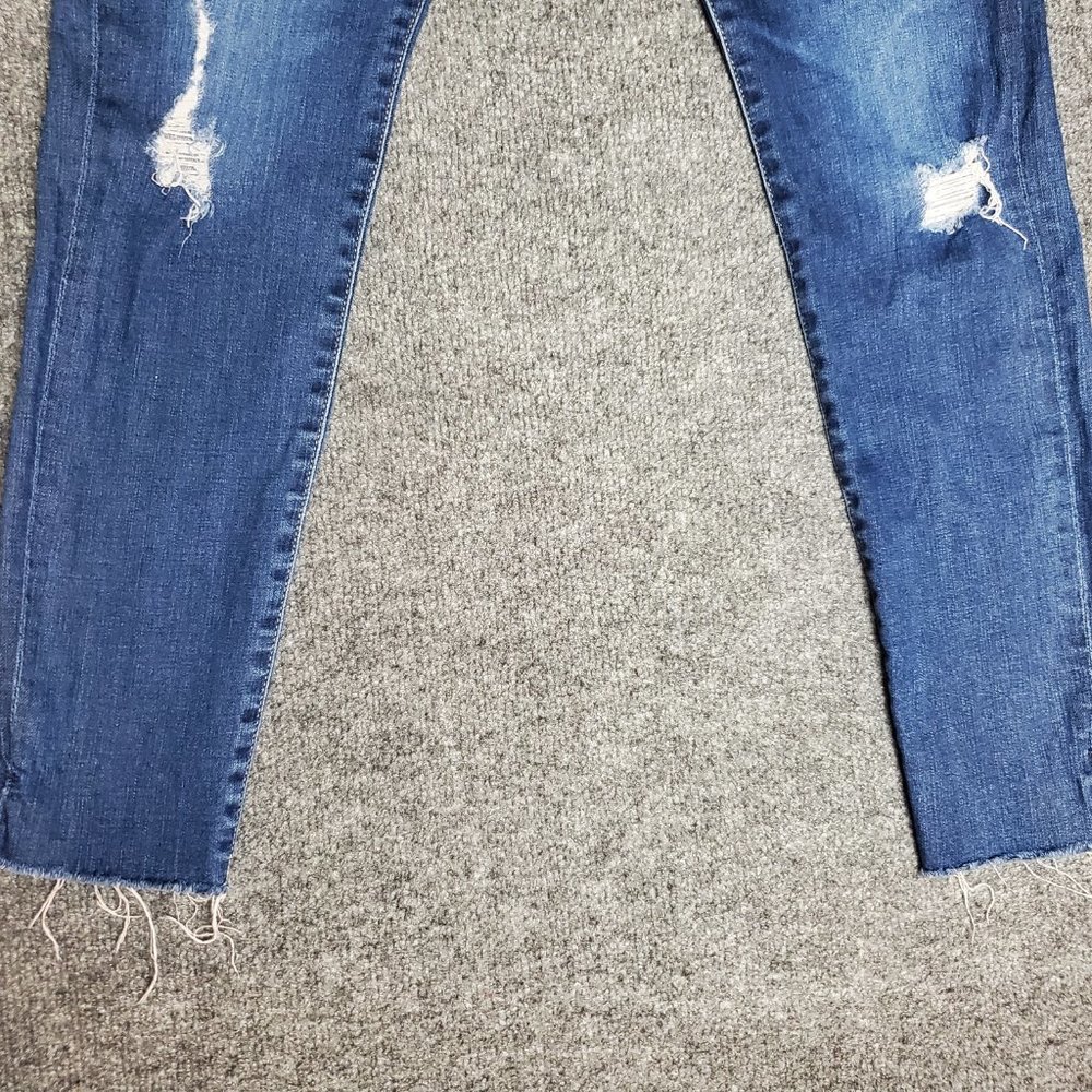 AG The Farrah Skinny Ankle 29R (Meas 28x28 10" Mid Rise) Raw Hem Dark Jeans A8 - Picture 3 of 8
